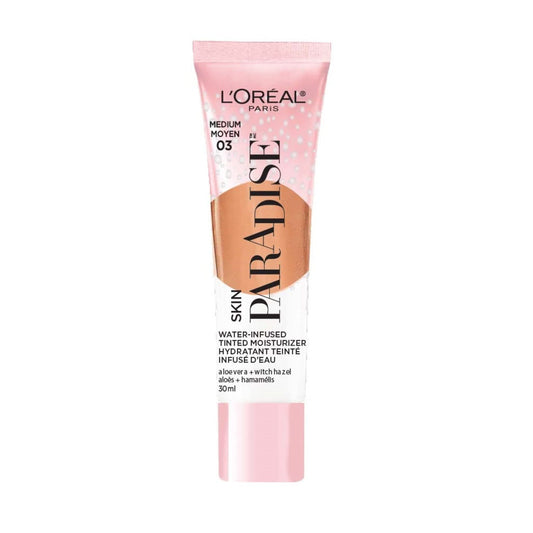 L'Oreal Paris Skin Paradise Tinted Moisturizer SPF 19 – Lightweight, Hydrating, Natural Coverage, Medium 03, 1 fl oz
