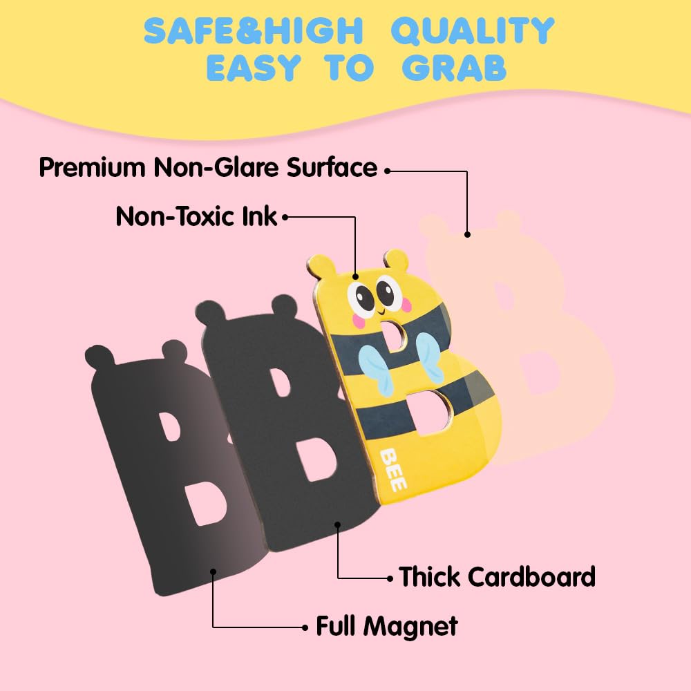 JOYIN Animal Alphabet Magnetic Letters for Toddlers 3-5, 26 Large Uppercase ABC Fridge Magnets, Educational Spelling & Learning Toy