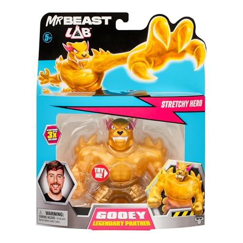 MrBeast Lab Heroes of Goo JIT Zu Goo Legendary Panther, Squeeze, Squish and Stretch MrBeast's Panther Up to 3 Times Its Size