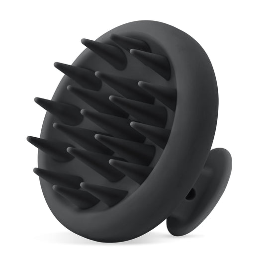HEETA Scalp Massager Shampoo Brush – Soft Silicone Scalp Scrubber for Hair Growth, Dandruff Removal & Relaxation, Wet & Dry Hair Use, Black