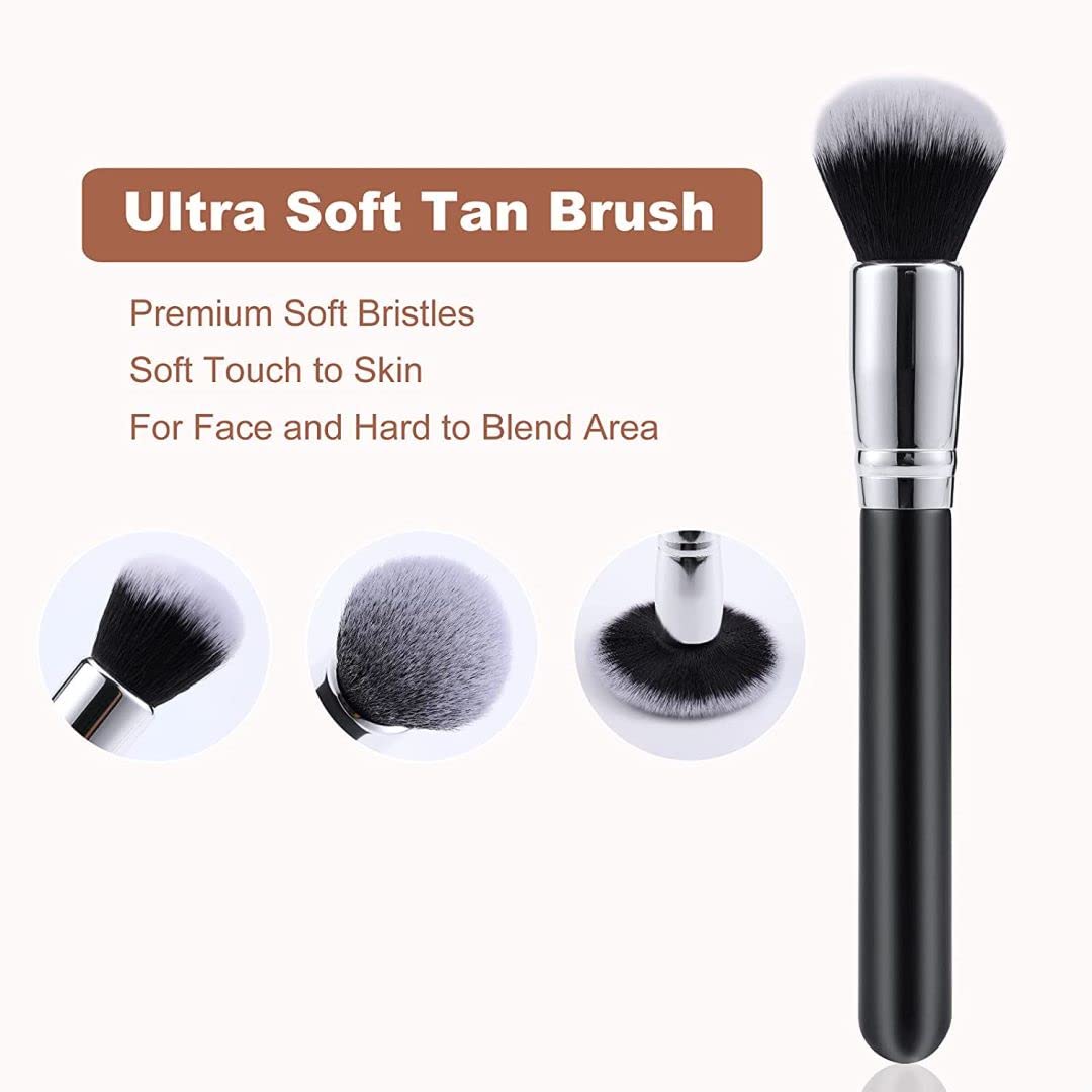 Sanfery 5-Piece Self Tanning Mitt Kit with Self Tanner Back Applicator, Self Tanning Brush, Exfoliating Mitt & Accessories for Flawless Tan