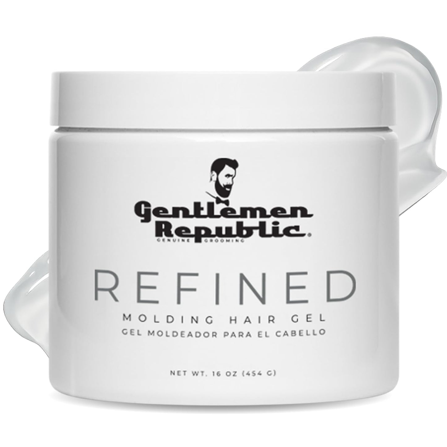 Gentlemen Republic Refined Hair Gel for Men 16oz | 24-Hour High Hold & Shine | Alcohol-Free, No Beeswax or Parabens | Humidity Resistant Styling Gel