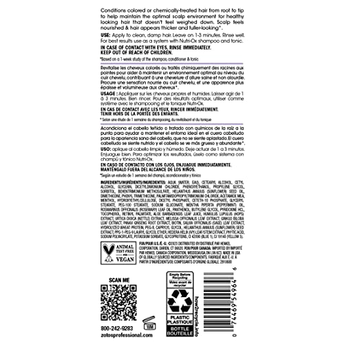 NUTRI-OX Fortifying Conditioner for Chemically Treated, Colored Thinning Hair | Promotes Thicker, Fuller Hair | Peppermint, Color-Safe, 15.2 Fl Oz