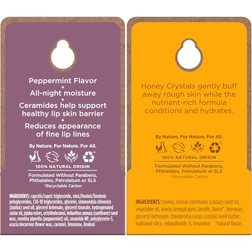 Burt's Bees Lip Care Duo – Conditioning Lip Scrub & Overnight Treatment with Ceramides, Exfoliates & Hydrates Lips, 2 x 0.25 oz