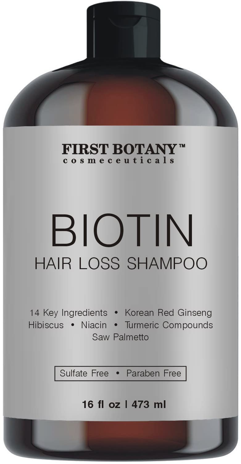First Botany Hair Regrowth & Anti Hair Loss Shampoo 16 fl oz – DHT Blocker, Hydrating, Detoxifying & Volumizing Formula for Men & Women