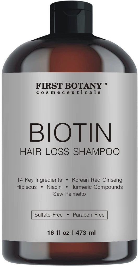 First Botany Hair Regrowth & Anti Hair Loss Shampoo 16 fl oz – DHT Blocker, Hydrating, Detoxifying & Volumizing Formula for Men & Women