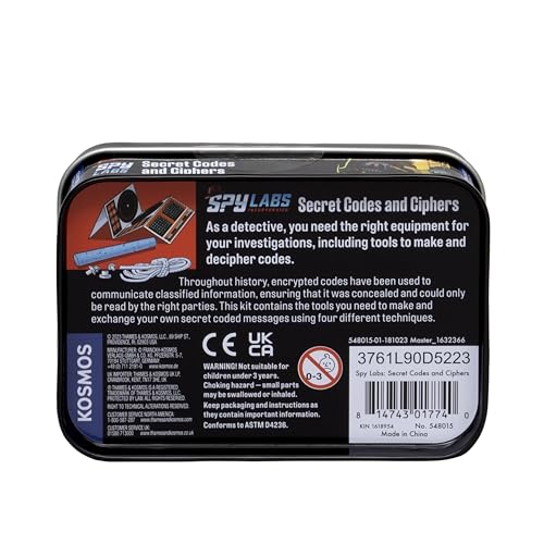 Thames & Kosmos Spy Labs: Secret Codes & Ciphers Kit – Learn to Create & Exchange Coded Messages | Detective Gear for Young Investigators