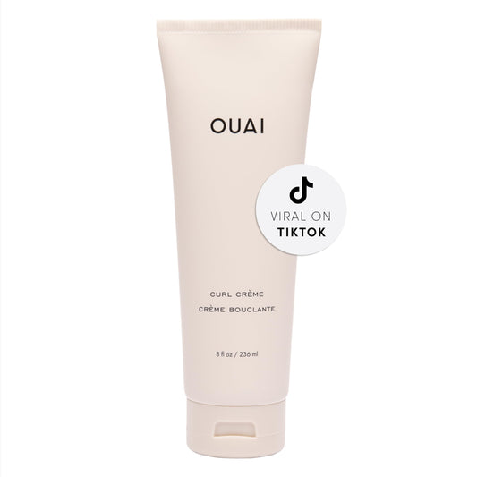 OUAI Curl Cream - Curl Defining Cream with Babassu, Coconut, Linseed & Chia Seed Oils - Hydrating, Shine-Boosting, Silicone & Sulfate Free (8 Oz)