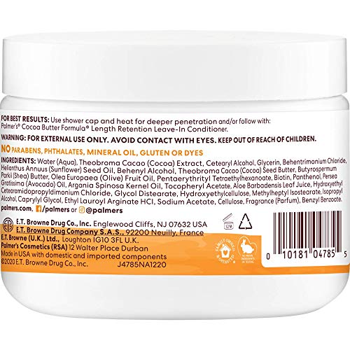 Palmer's Cocoa Butter & Biotin Length Retention Deep Conditioner 8.5 oz | Strengthens, Nourishes & Restores Shine for All Curly Hair Types