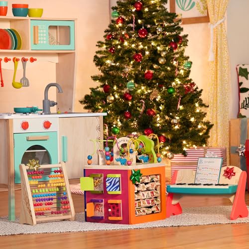 B. toys Wooden Toy Piano for Toddlers & Kids – Color-Coded Keys with Songbook – Early Learning Musical Instrument – Mini Maestro, Ages 3+