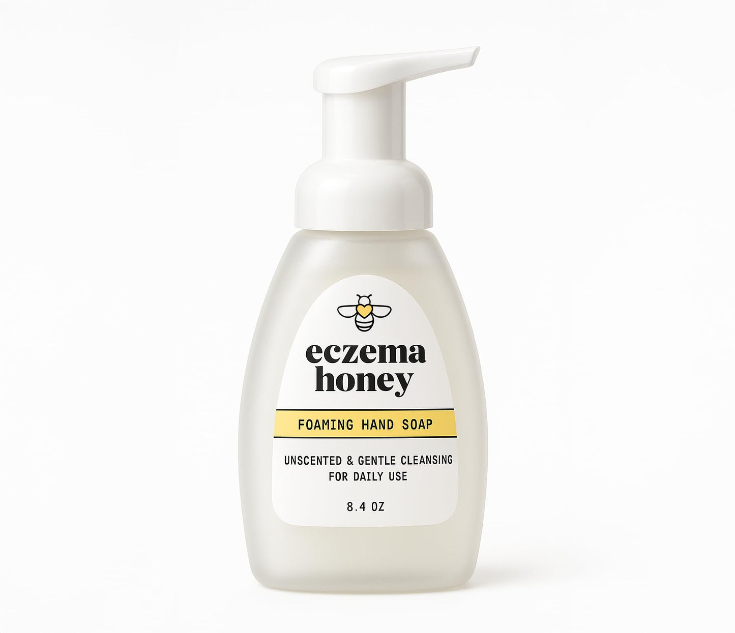 ECZEMA HONEY Gentle Foaming Hand Soap – Unscented, Non-Toxic, Organic Honey Cleanser for Dry Hands, Bathroom & Kitchen, 8.4oz