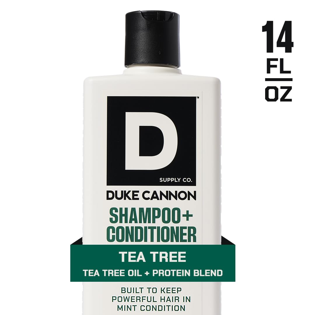 Duke Cannon 2-in-1 Tea Tree Hair Wash & Sawtooth Body Wash Bundle – Deep Clean, Refreshing Masculine Scent, Gentle Hair & Body Cleanser – 2 Pack