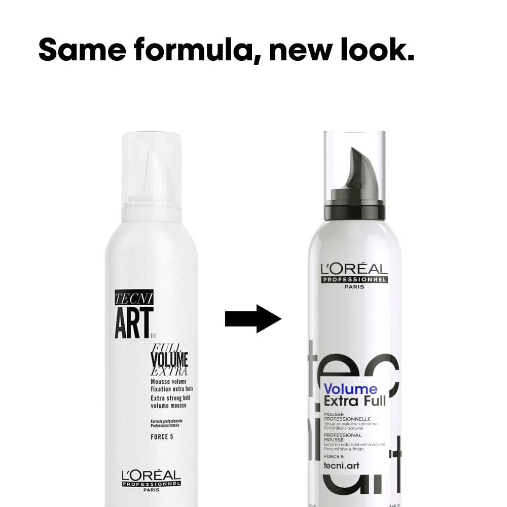 L'Oréal Professionnel Paris Full Volume Extra - Styling Mousse For All Hair Types, Provides Strong Hold