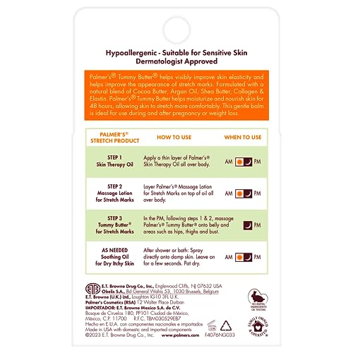 Palmer's Cocoa Butter Formula Tummy Butter Balm for Stretch Marks and Pregnancy Skin Care, 4.4 Ounces