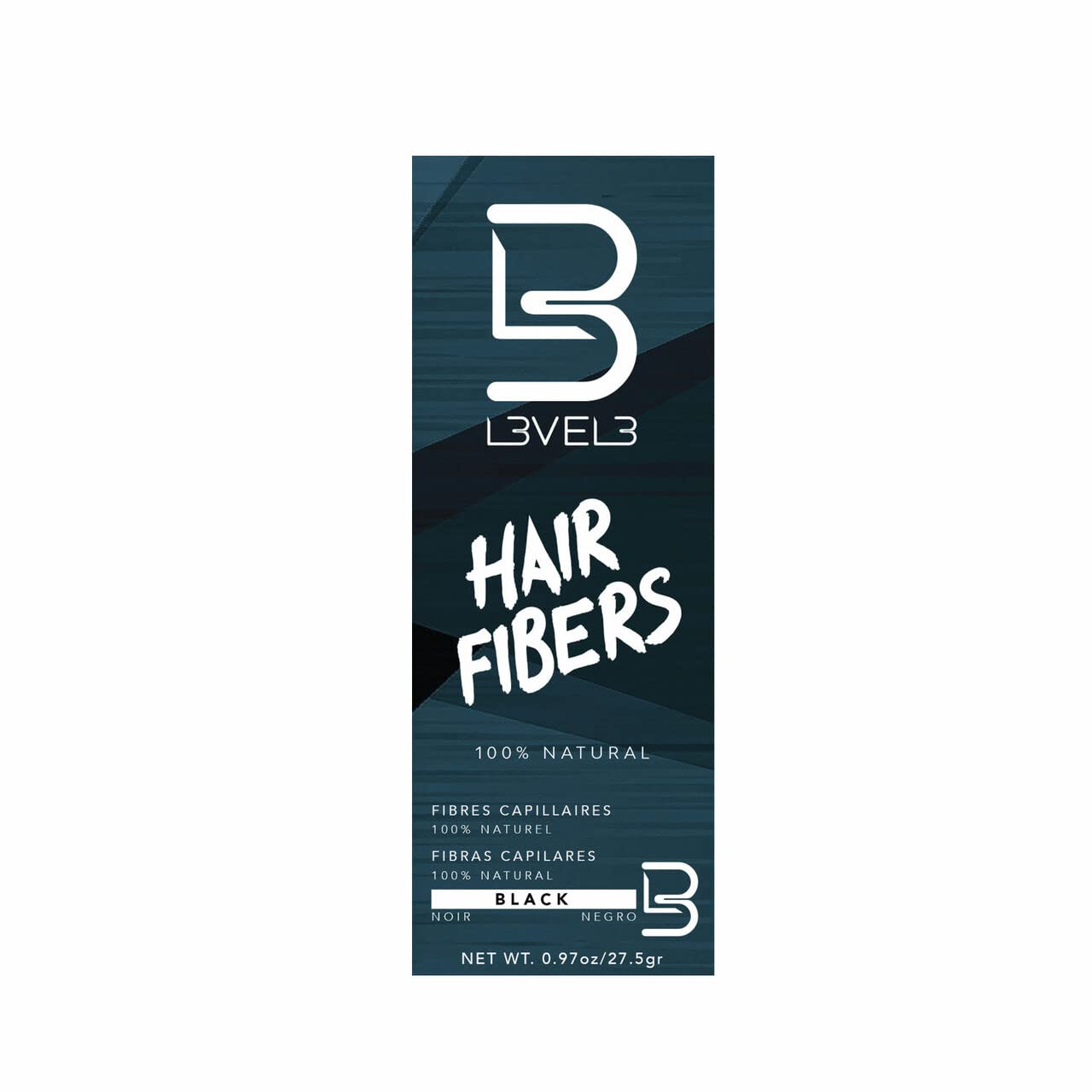 L3 Hair Fibers - Cover Bald Spot or Thinning Hair - Natural Looking Finish - Instant Grey Coverage and Thicker Hair (Black)
