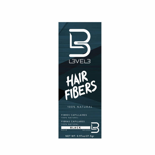 L3 Hair Fibers - Cover Bald Spot or Thinning Hair - Natural Looking Finish - Instant Grey Coverage and Thicker Hair (Black)