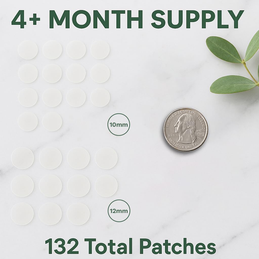 LE GUSHE Korean Pimple Patches 132 Dots - Hydrocolloid Acne Stickers with Tea Tree Oil, Invisible, Dermatologist Tested Skincare