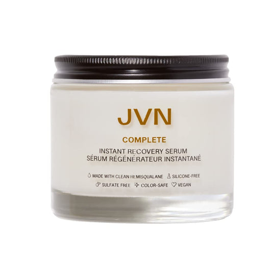 JVN Complete Instant Recovery Hair Serum 3.4 Fl Oz – Frizz Control, Heat Protectant & Smoothing Cream to Strengthen, Repair & Shine, Silicone-Free