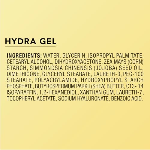 Jergens Natural Glow Hydra Gel Moisturizer with Hyaluronic Acid – Fragrance-Free Self Tanner for Medium to Deep Skin, 8.3 oz