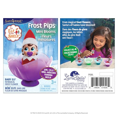 The Elf on the Shelf Frost Pips Mini Blooms Elf Baby Girl with Blue Eyes - Includes Frost Flower Cradle - for Ages 3 Years and Above