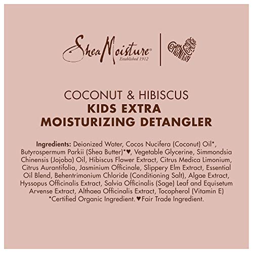 SheaMoisture Kids Extra Moisturizing Detangler Coconut and Hibiscus for Curly Hair Hair Care Product with Shea Butter 8 oz