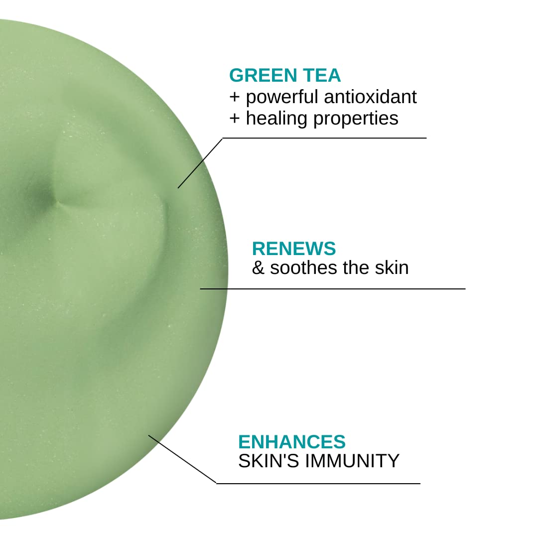 Bodipure Green Tea Body Mud Mask for Body - Rich in Powerful Antioxidants to Fight Free Radicals - Spa Quality Skin Rehydrating Treatment, 16 Ounce