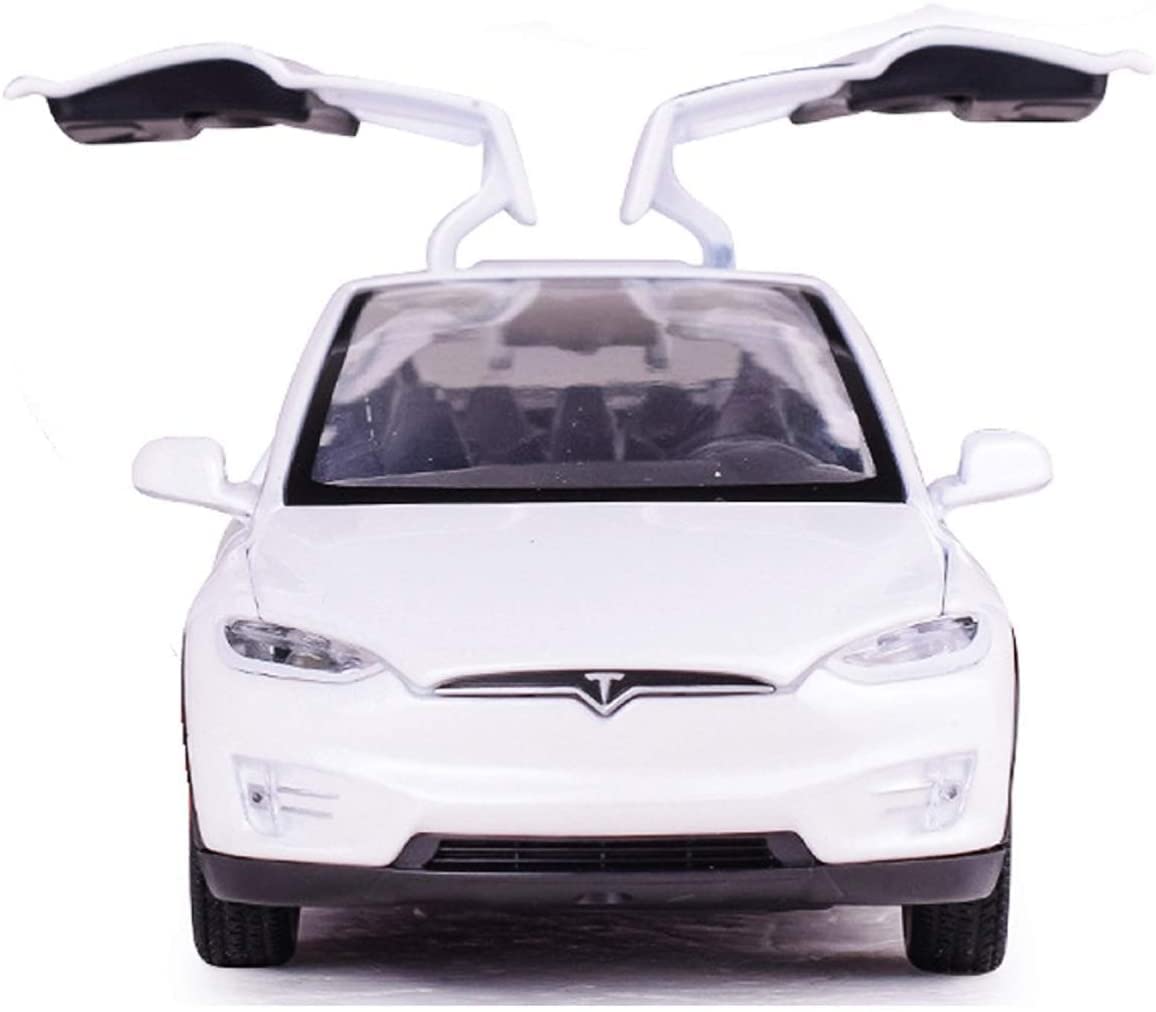gidoyi Toy Car Model X, Pull Back Car Toys Alloy Vehicles with Lights and Sound 1:32 Scale Model Car (White)