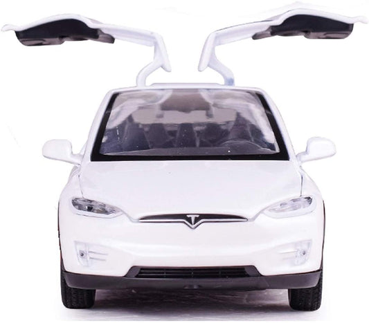 gidoyi Toy Car Model X, Pull Back Car Toys Alloy Vehicles with Lights and Sound 1:32 Scale Model Car (White)