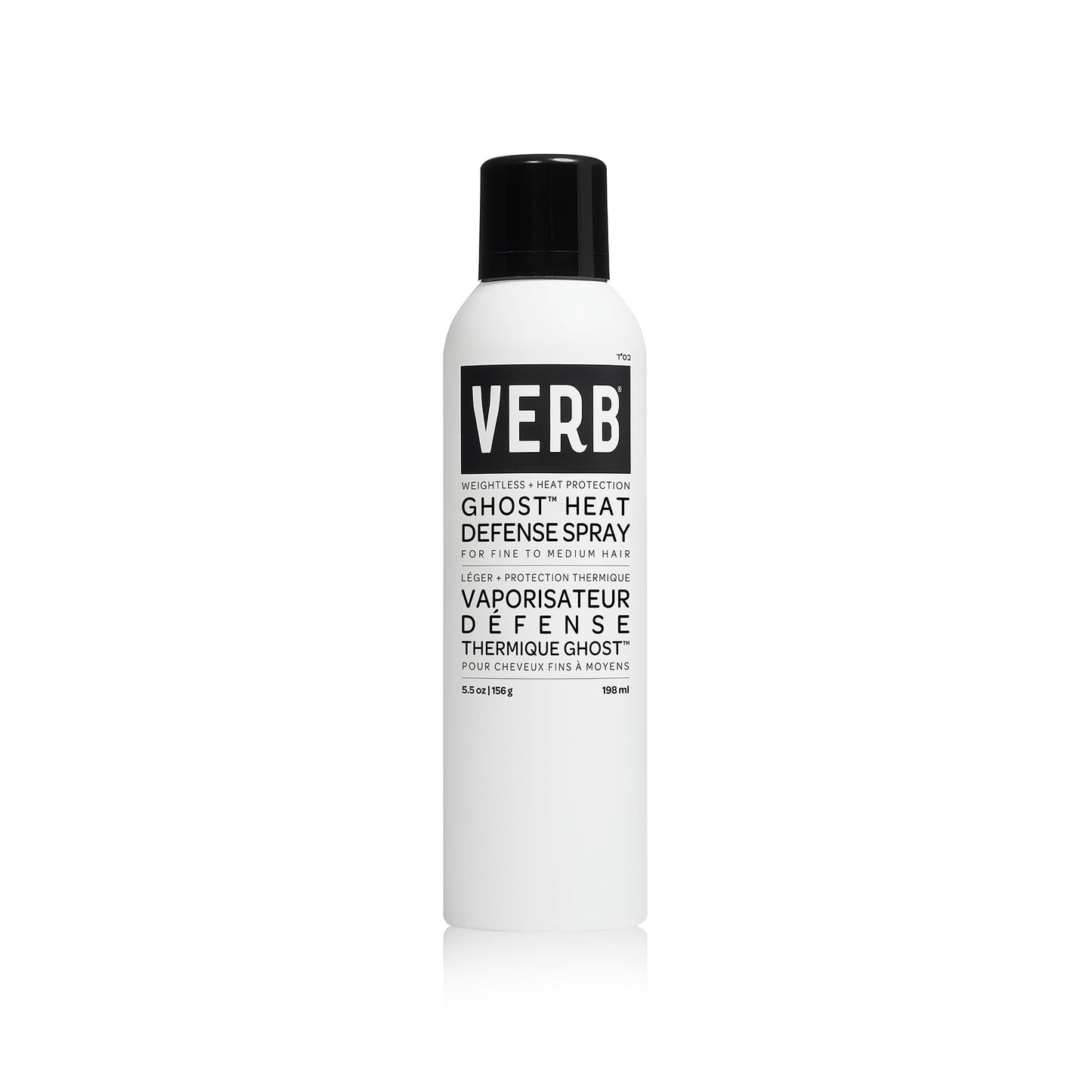 VERB Ghost Heat Defense Spray, 5.5 oz – Weightless Heat Protection + Shine – for Fine to Medium Hair – Vegan, Free of Harmful Sulfates