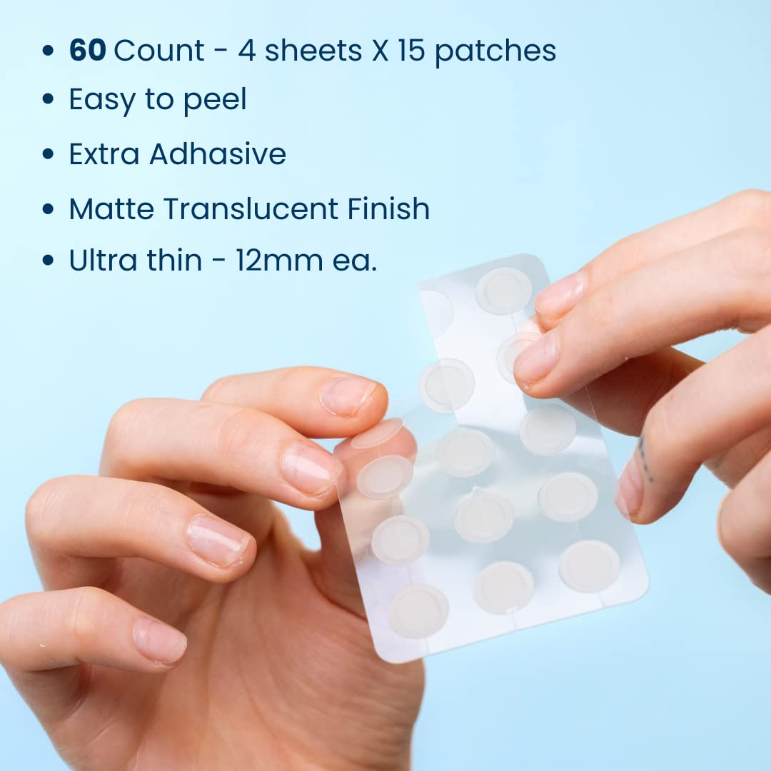 CLEAN SKIN CLUB 60 Vegan Invisible Pimple Patches – Hydrocolloid Zit & Blemish Stickers, Blackhead Absorbing, Non-Toxic Skincare Treatment