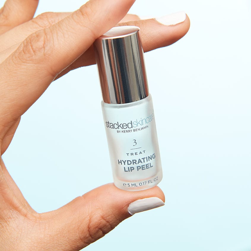 Hydrating Lip Peel Exfoliator & Moisturizer - No Rinse Vegan Lip Treatment with AHA & Glycolic Acid for Dry, Cracked Lips, 0.17 fl oz