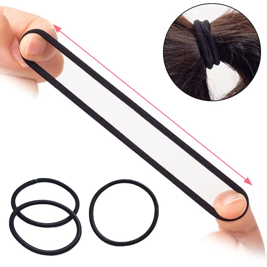 GOSICUKA 120 Pieces Black Hair Ties for Thick and Curly Hair Ponytail Holders Hair Elastic Band for Women or Men(4mm)