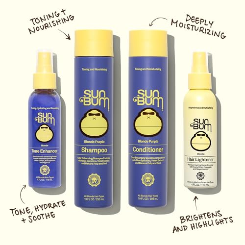 Sun Bum Hair Lightener Spray - For Blonde to Medium Brown Hair Types - UV Protecting - Enriched with Pineapple and Meyer Lemon - Vegan - 4 oz