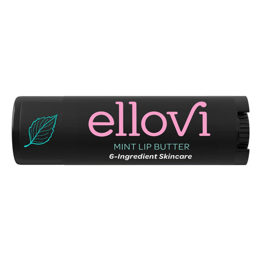 Ellovi Natural Mint Lip Butter Balm – Ultra-Hydrating Vegan Lip Care Made with 6 Pure Edible Ingredients – Moisturizes & Softens Lips All Day