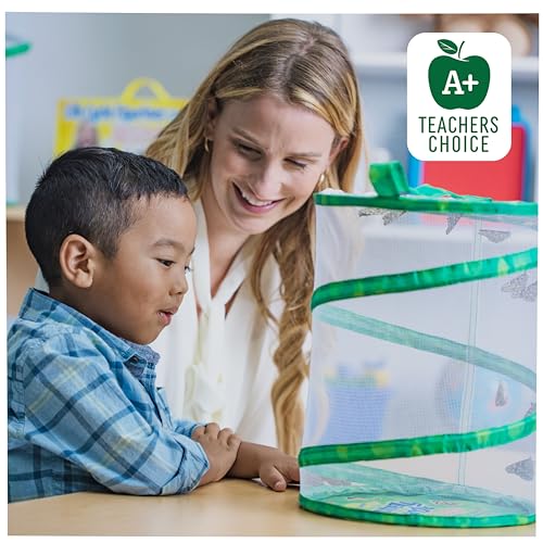 Insect Lore Raise & Release Butterfly Garden Kit – STEM Caterpillar Habitat with Voucher for Kids, Classrooms & Homeschool Learning