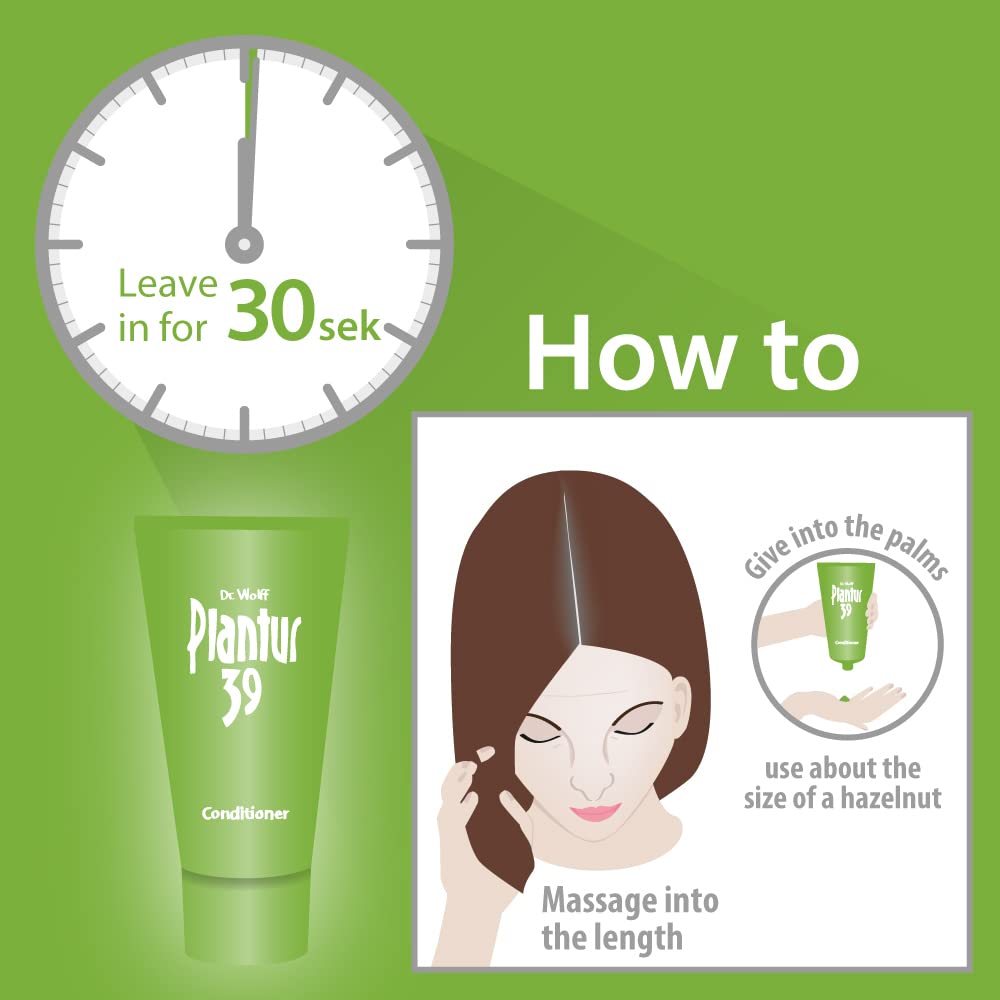 Plantur 39 Phyto Caffeine Conditioner for Women 5.07 Fl Oz – Nourishing, Sulfate-Free Formula for Fine, Thinning Hair with Wheat Protein & White Tea