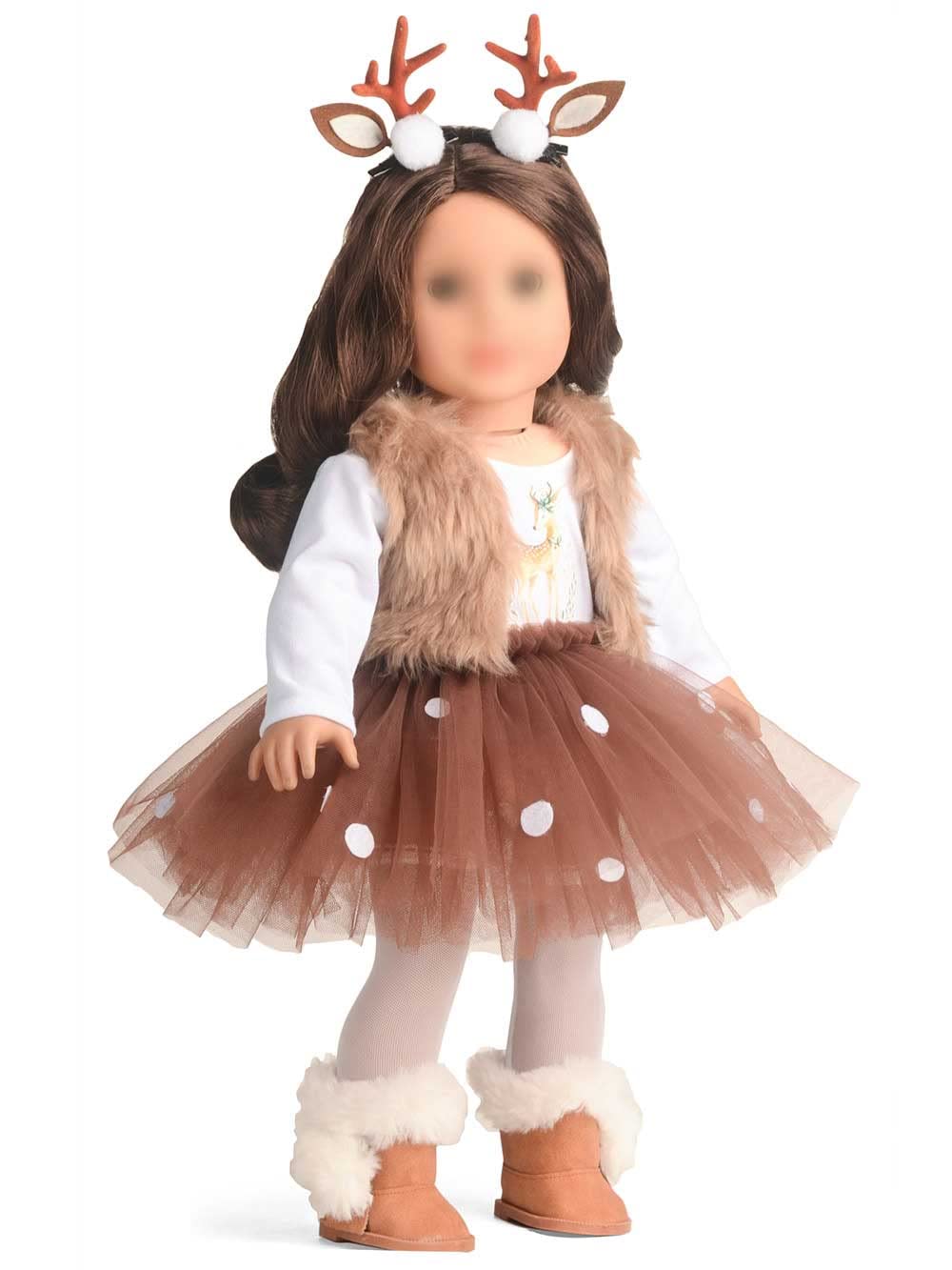 Sweet Dolly 18 Inches Doll Clothes Christmas Deer Costume Tutu Dress fits 18 Inch Doll