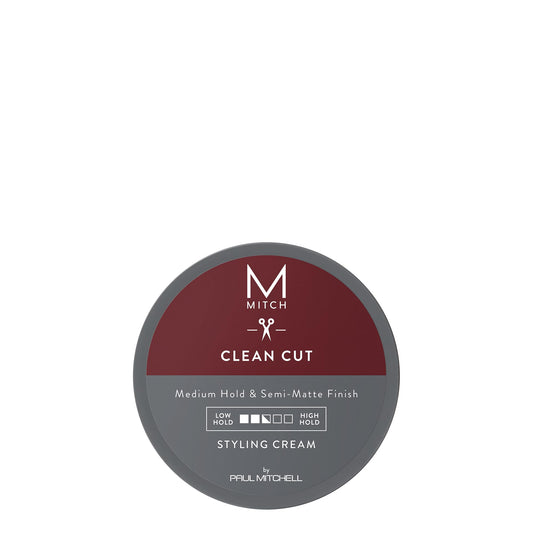 MITCH by Paul Mitchell Clean Cut Styling Cream for Men, Medium Hold, Semi-Matte Finish, For All Hair Types + Short to Medium Hair, 3 oz.