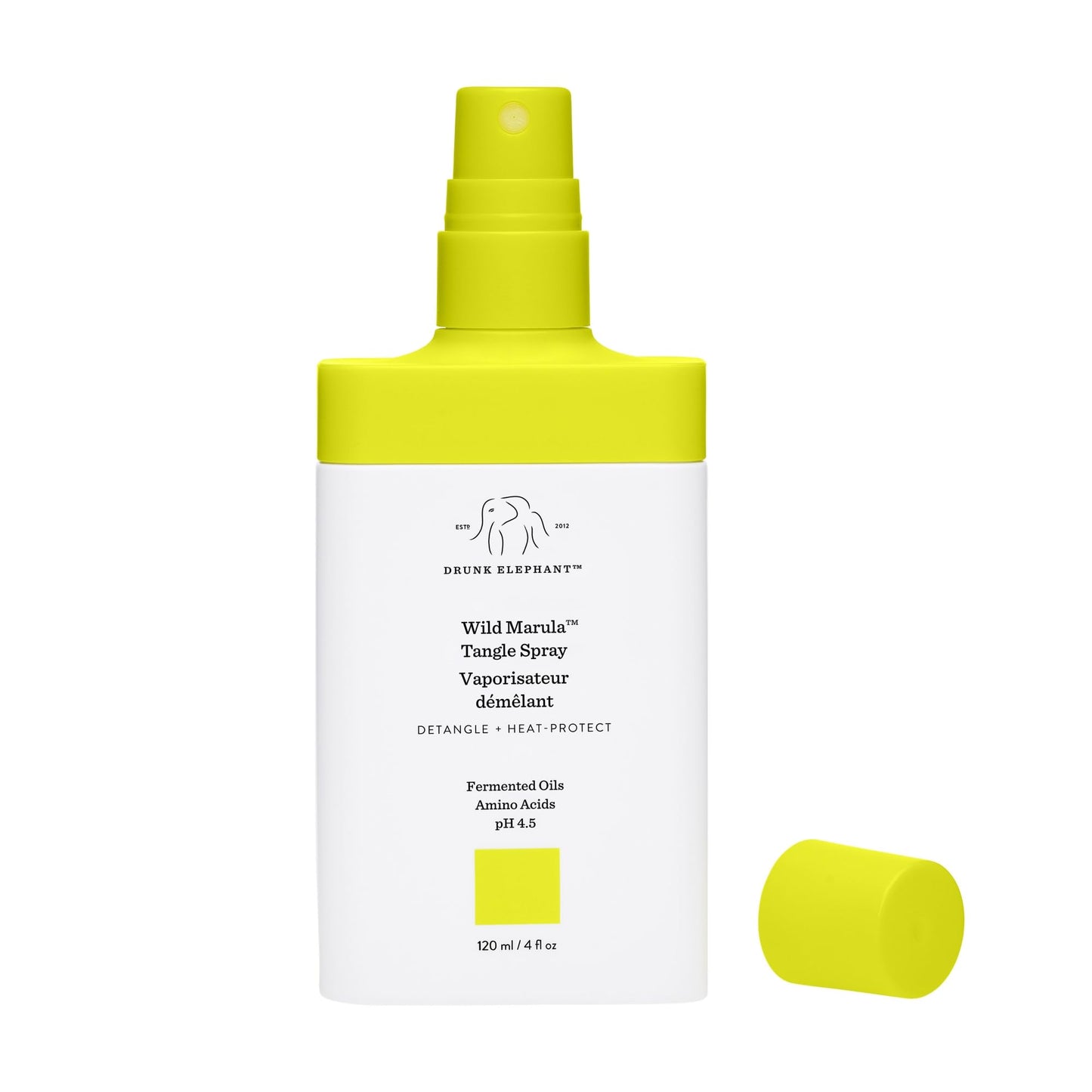 Drunk Elephant Wild Marula Tangle Spray 4oz – Sulfate-Free Detangler & Heat Protectant, Clean, Cruelty-Free, Dermatologist-Tested
