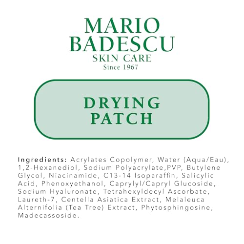 Mario Badescu AM/PM Blemish Kit – Salicylic Acid & Sulfur Drying Lotion + 12 Invisible Pimple Patch Stickers, 1 fl oz