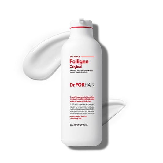 Dr.FORHAIR Folligen Shampoo | Korean Hair Care | Clarifying, Anti Dandruff, Scalp | For Hair Thickening & Fuller Looking, 16.91 fl oz