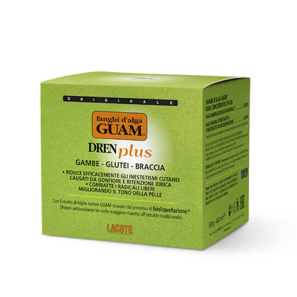 Guam Draining Body Wrap, DREN PLUS Seaweed Mud Body Wraps for Lymphatic Drainage against Water Retention and Swelling (1.1 LB)