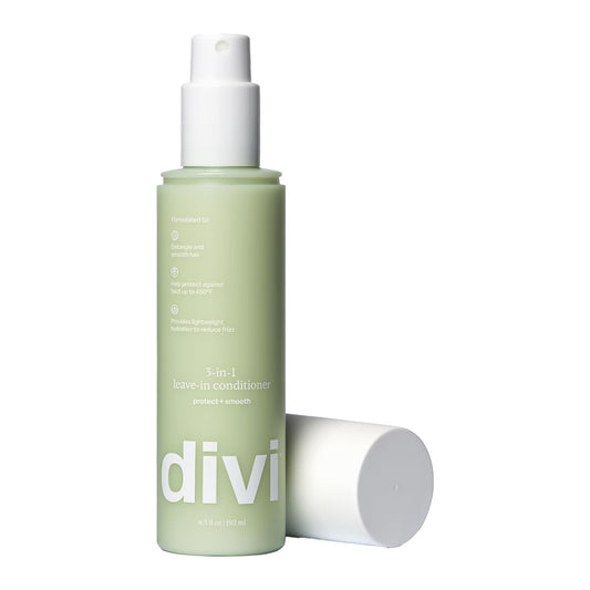 Divi 3-in-1 Leave-In Conditioner Spray – Detangler, Heat Protectant & Frizz Control for Smooth, Shiny Hair – Lightweight, All Hair Types, 6.5 Fl Oz