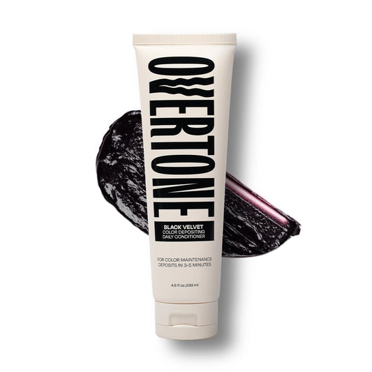 oVertone Daily Color Depositing Conditioner - Black Velvet 4.5 oz | Hydrating, Damage-Free Temporary Hair Color | Shea Butter & Coconut Oil | Vegan