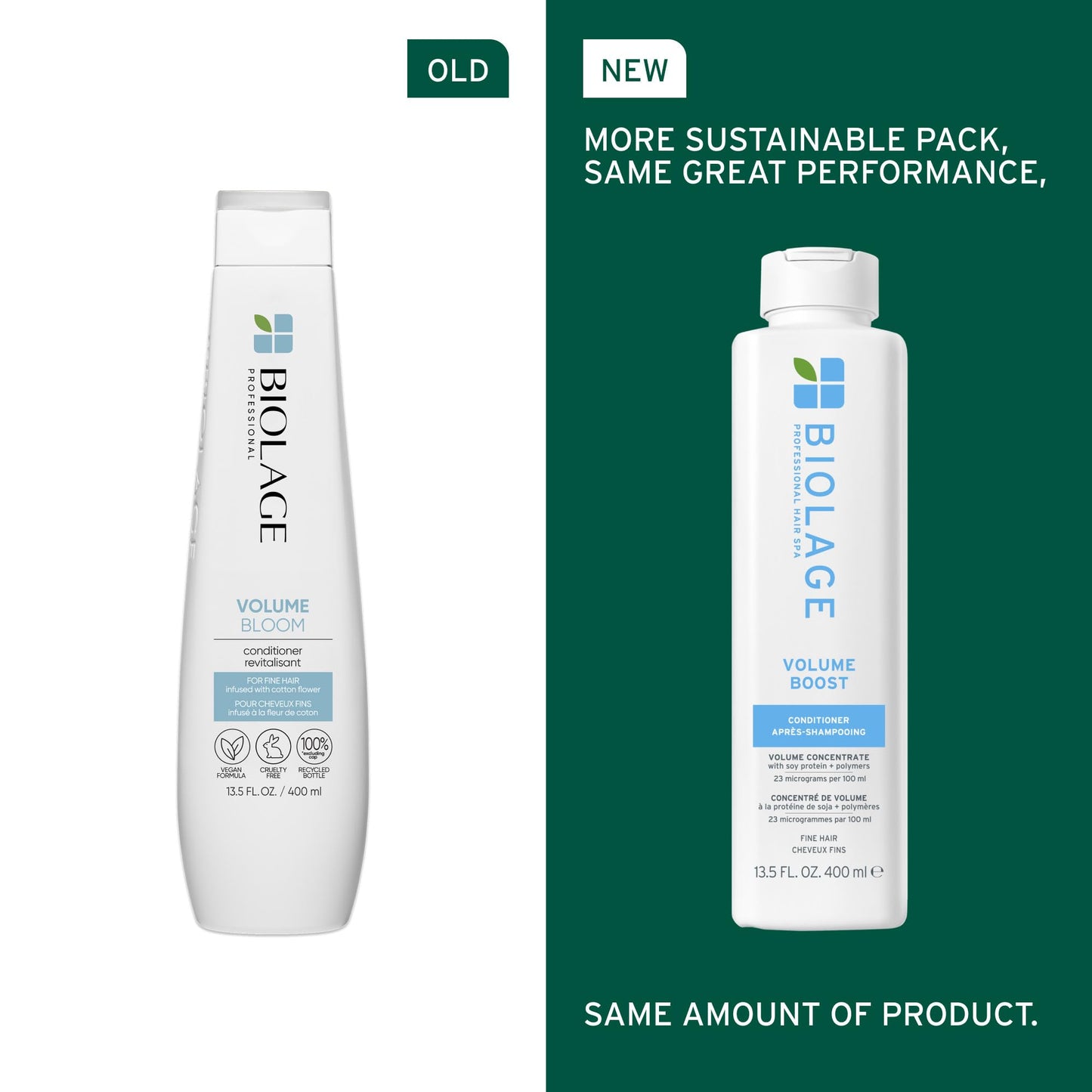 Biolage Volume Boost Conditioner 13.5 Fl Oz | Weightless Moisture & Shine for Fine Hair | Detangles, Adds Volume | Soy Protein, Vegan & Paraben-Free