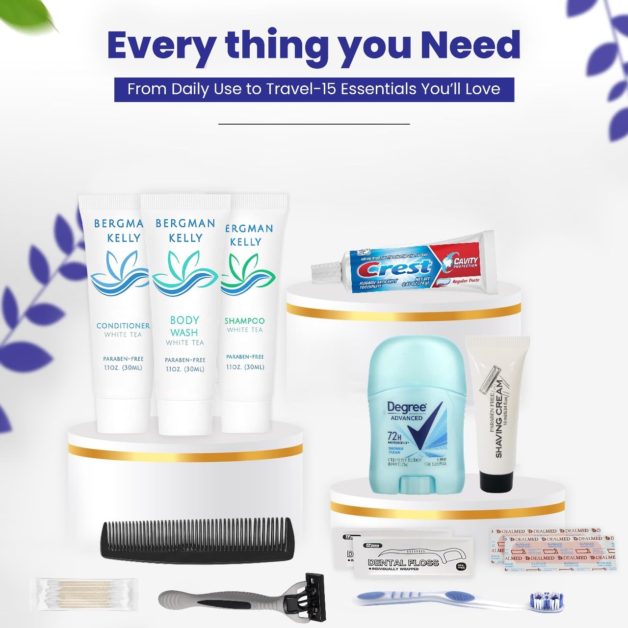 TrekTote Travel Toiletry Kit for Men – 12-Piece TSA-Compliant Set with Shampoo, Conditioner, Body Wash & Travel Bag Essentials