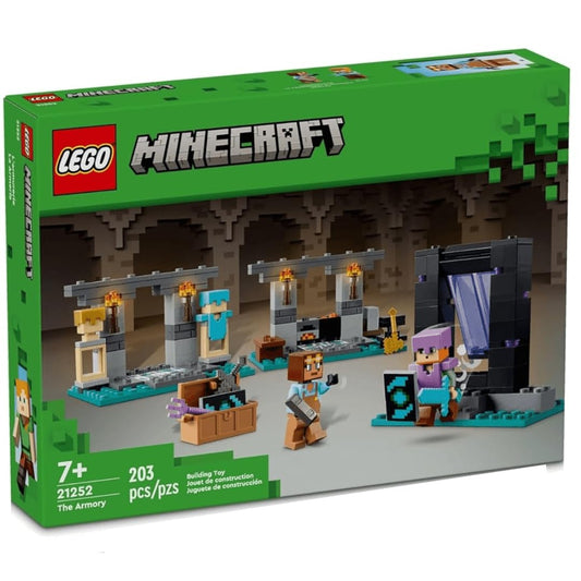 LEGO Minecraft The Armory 21252 Building Set with Alex & Armorsmith Figures, Action Toy for Kids & Gamers, Ages 7+ Gift