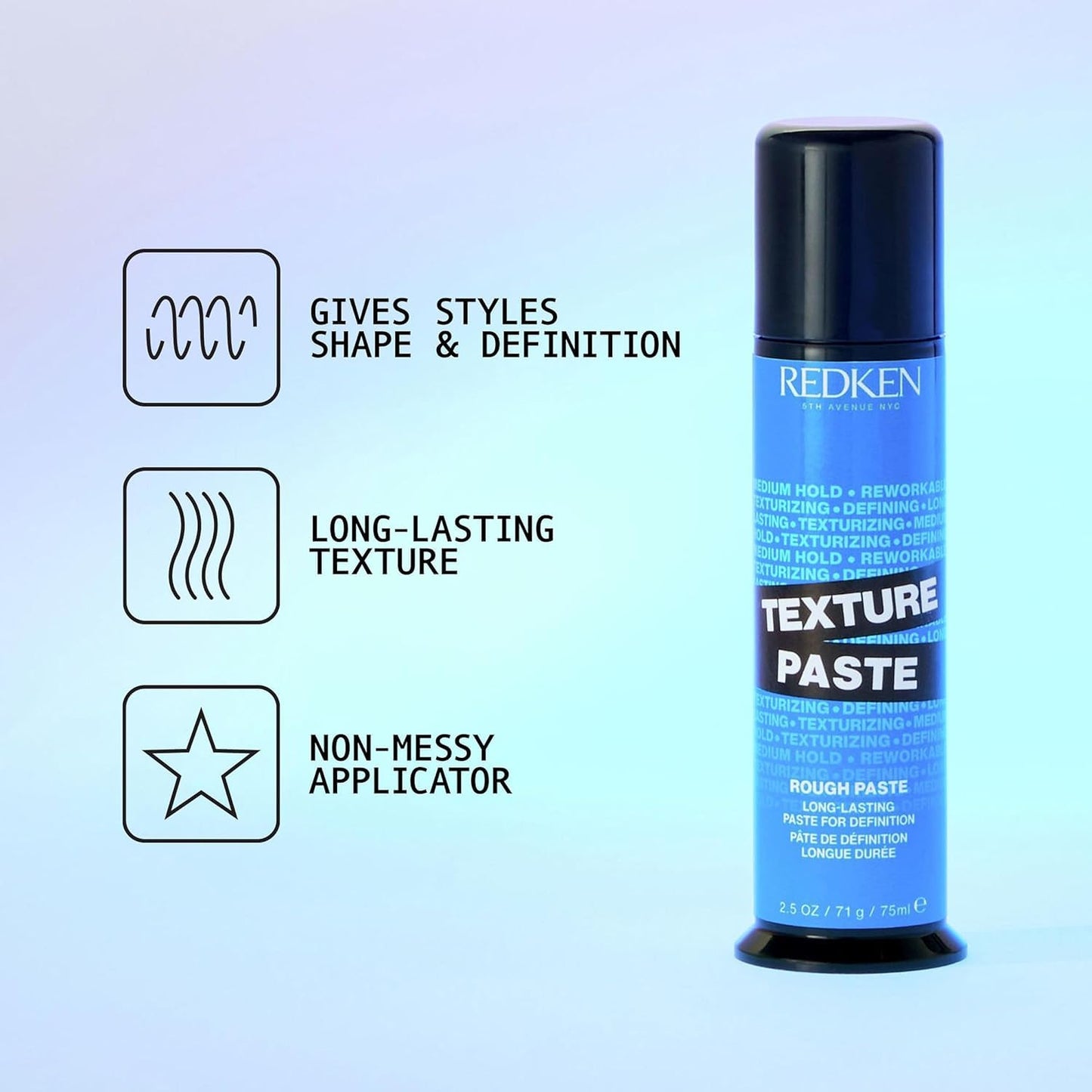 Redken Long-Lasting Styling Paste For All Hair Types - Adds Long-Lasting Texture & Definition With Flexible Control, Medium Hold