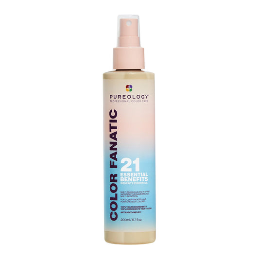 Pureology Color Fanatic Leave-In Spray | 21 Benefits for All Hair Types | Heat Protectant, Detangler & Frizz Control | Coconut & Camellia Oils | Vegan, 6.7 Fl Oz