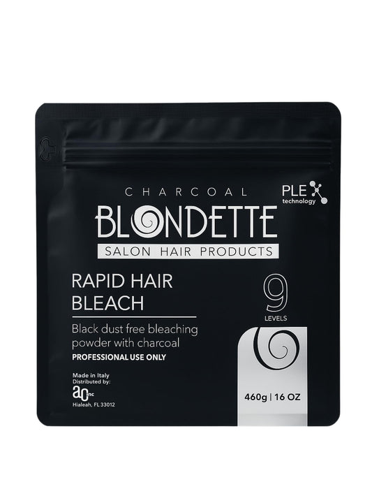Professional Blondette Charcoal Bleach with PLEX Technology | Lifts Up to 9 Tones | Rapid Hair Lightener 460g | Made in Italy + Measuring Spoon